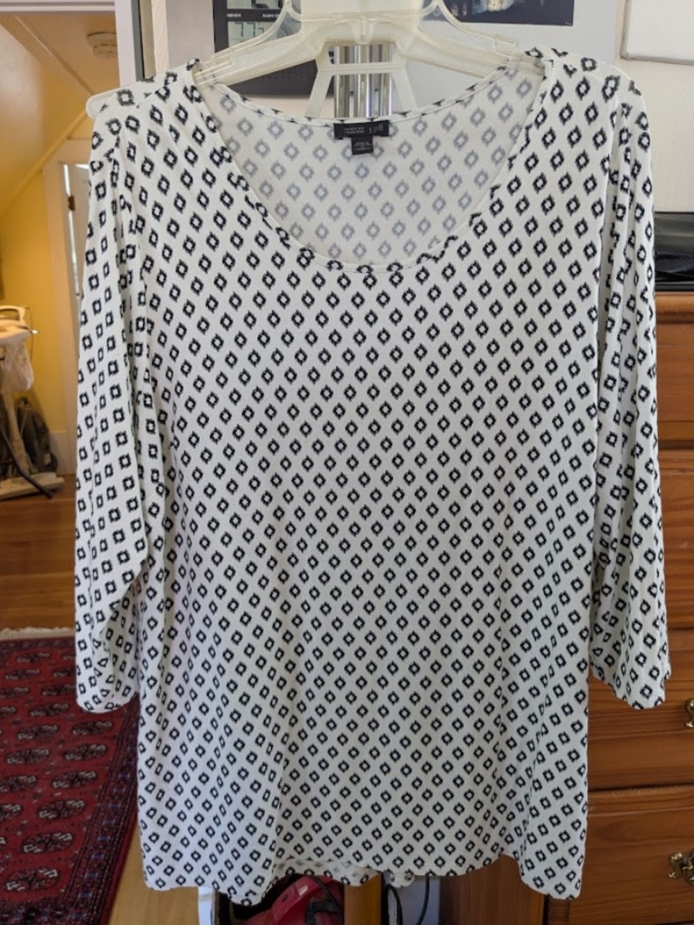 FINAL MARKDOWN! J. Jill Wearever Knit Black & White Top Women's 1x
